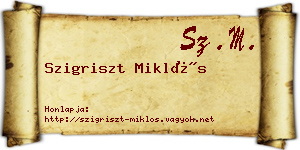 Szigriszt Miklós névjegykártya