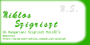 miklos szigriszt business card